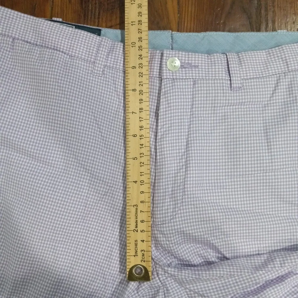 Polo Ralph Lauren Men's Slim GI Fit Shorts Sz 33 Purple White Check Chino Prep